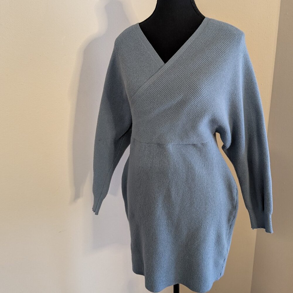 Blue  Mini Sweater Dress